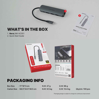 FANTECH HC051 Converter USB Hub Type C 5 in 1