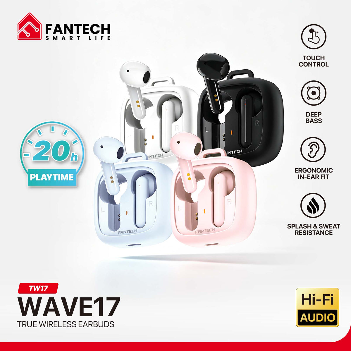 Fantech WAVE17 (TW17) True Wireless Earbuds.