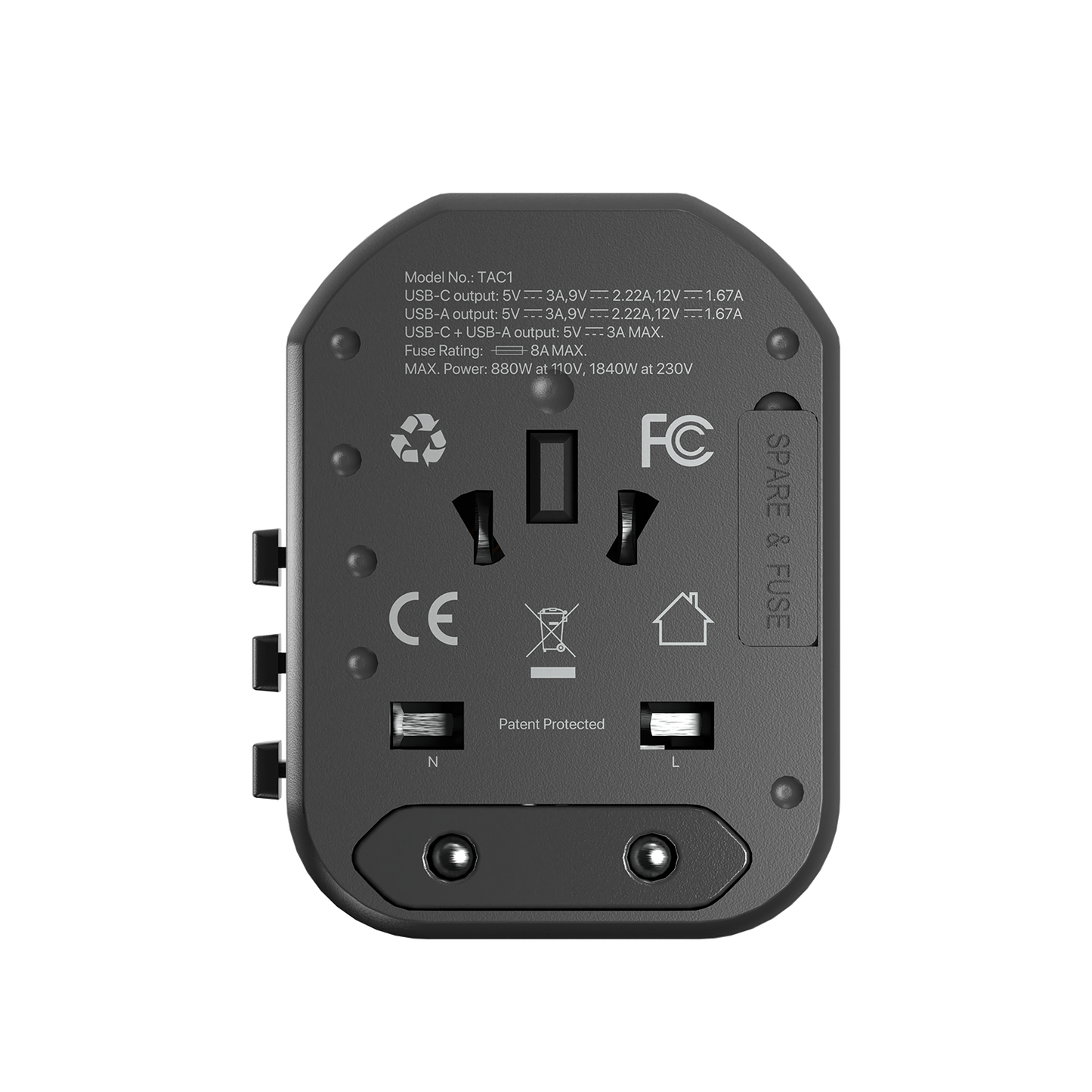 Fantech Universal Travel Adapter 3 Port (PD+QC) 20W - TAC1 - Fantech Indonesia