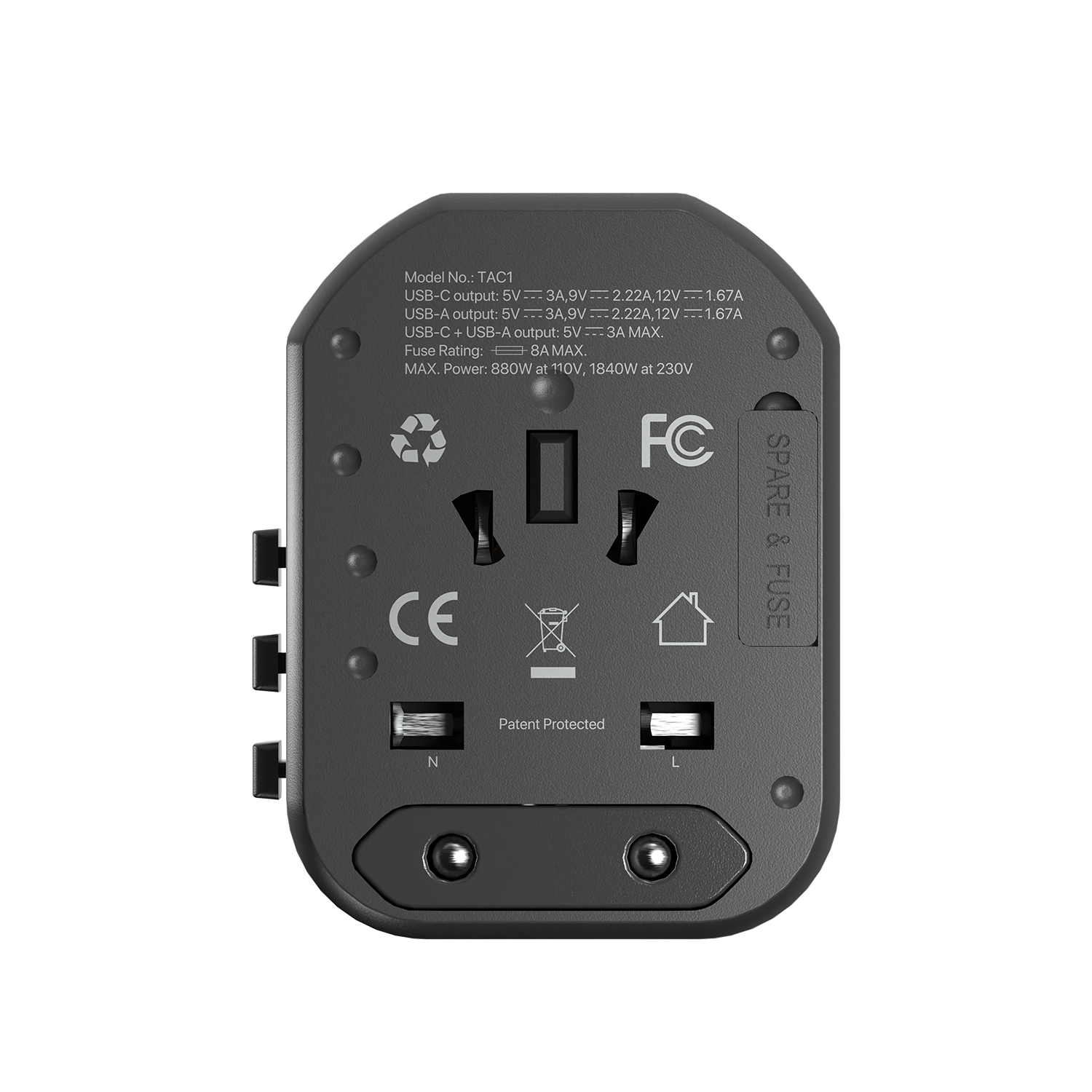 Fantech Universal Travel Adapter 3 Port (PD+QC) 20W - TAC1 - Fantech Indonesia