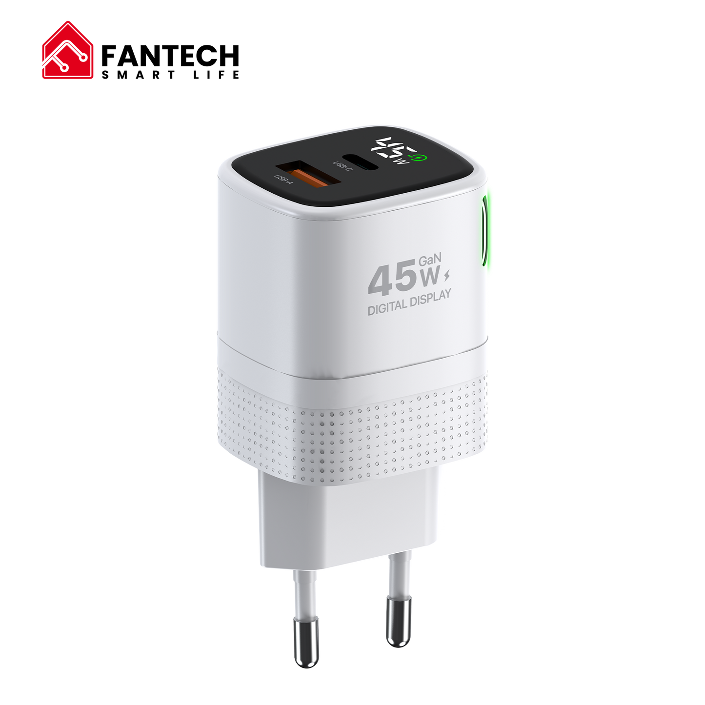 Fantech PowerPLUS PPS451 45W 2-Ports GaN Charger (PD+QC)