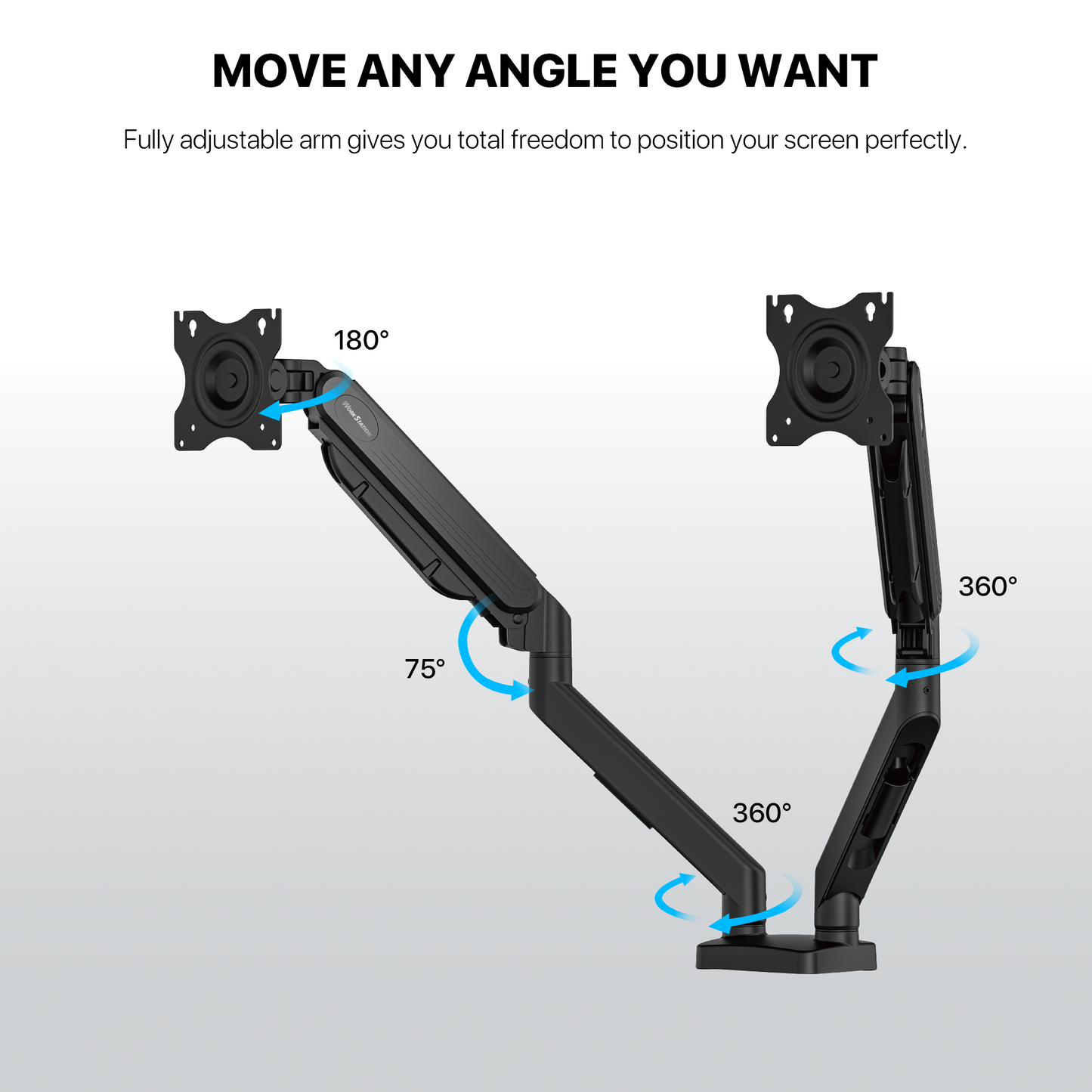 WORK STATION PRO MOUNT DUAL ARM MBD1 MONITOR BRACKET BLACK