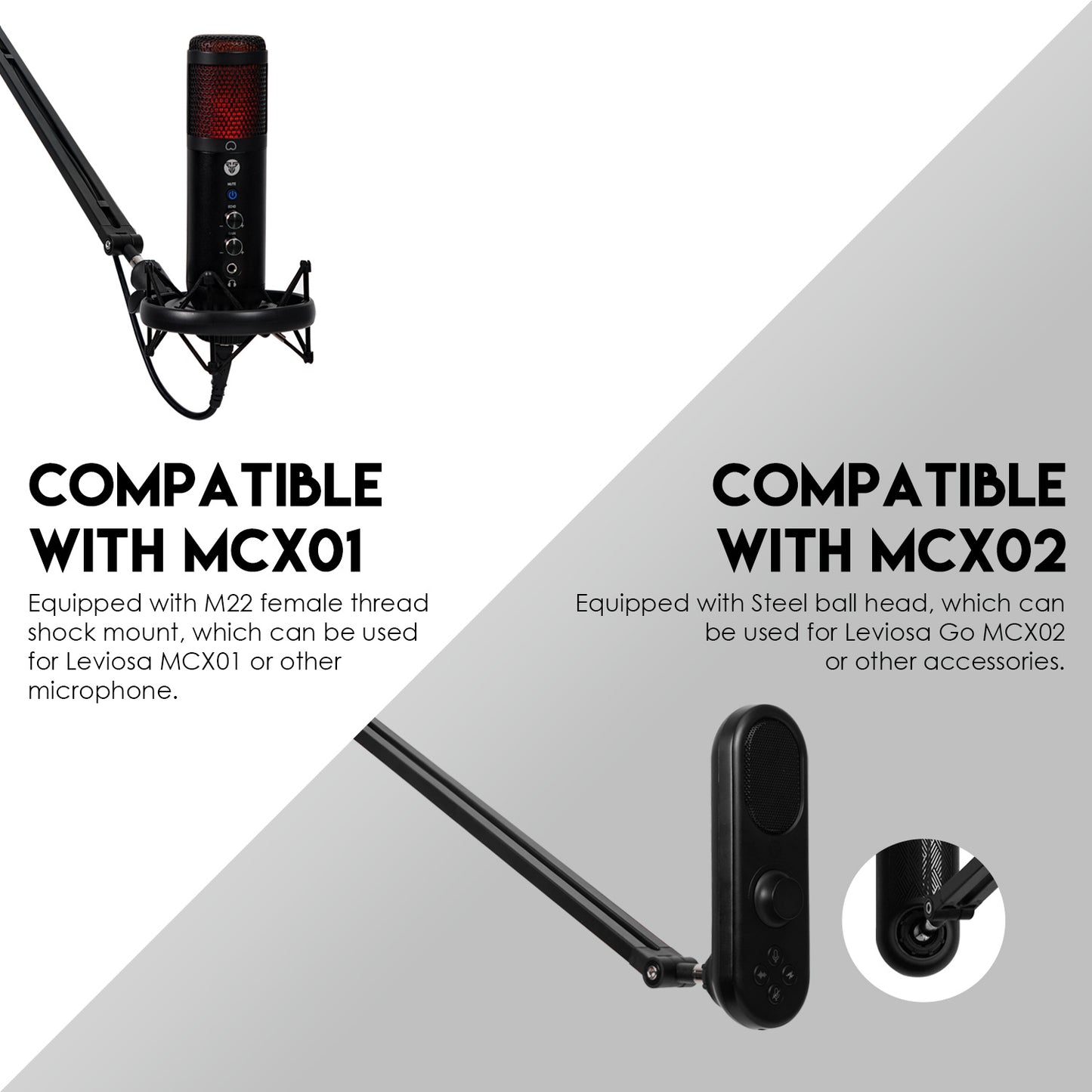 Stand Mic Meja Boom Arm Adjustable AC902S for LEVIOSA MCX01 02