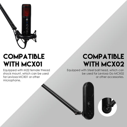 Stand Mic Meja Boom Arm Adjustable AC902S for LEVIOSA MCX01 02