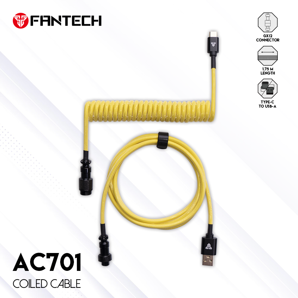 Fantech Coiled Cable Type C Aviator AC701 Kabel Keyboard Mekanik