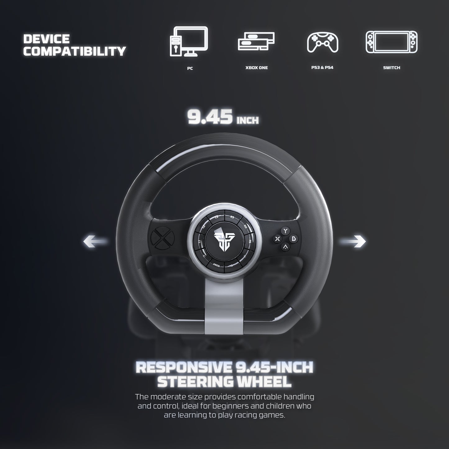 FANTECH R2 STEERING WHEEL BLACK