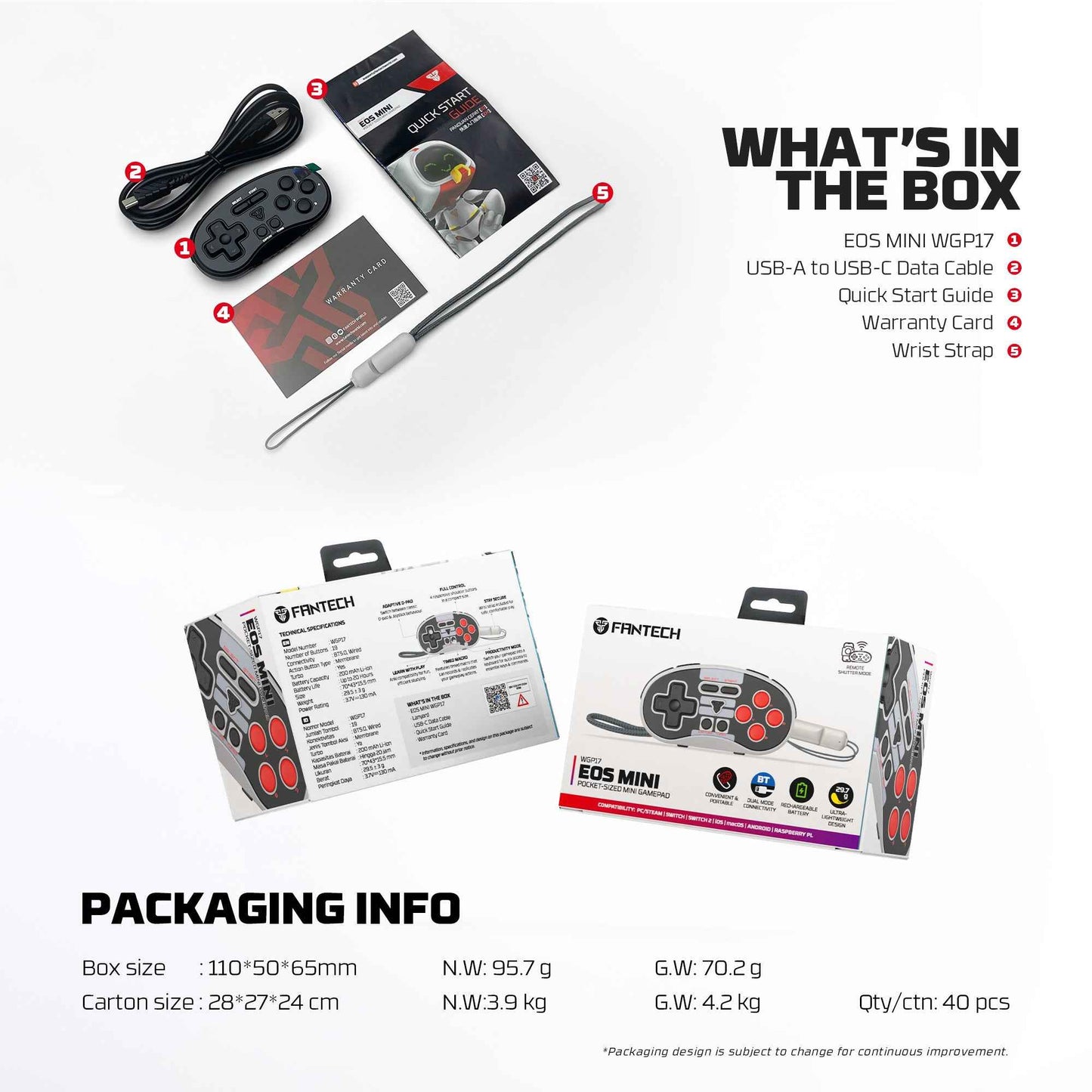 FANTECH POCKET SIZE MINI GAMEPAD WIRELESS EOS MINI WGP17