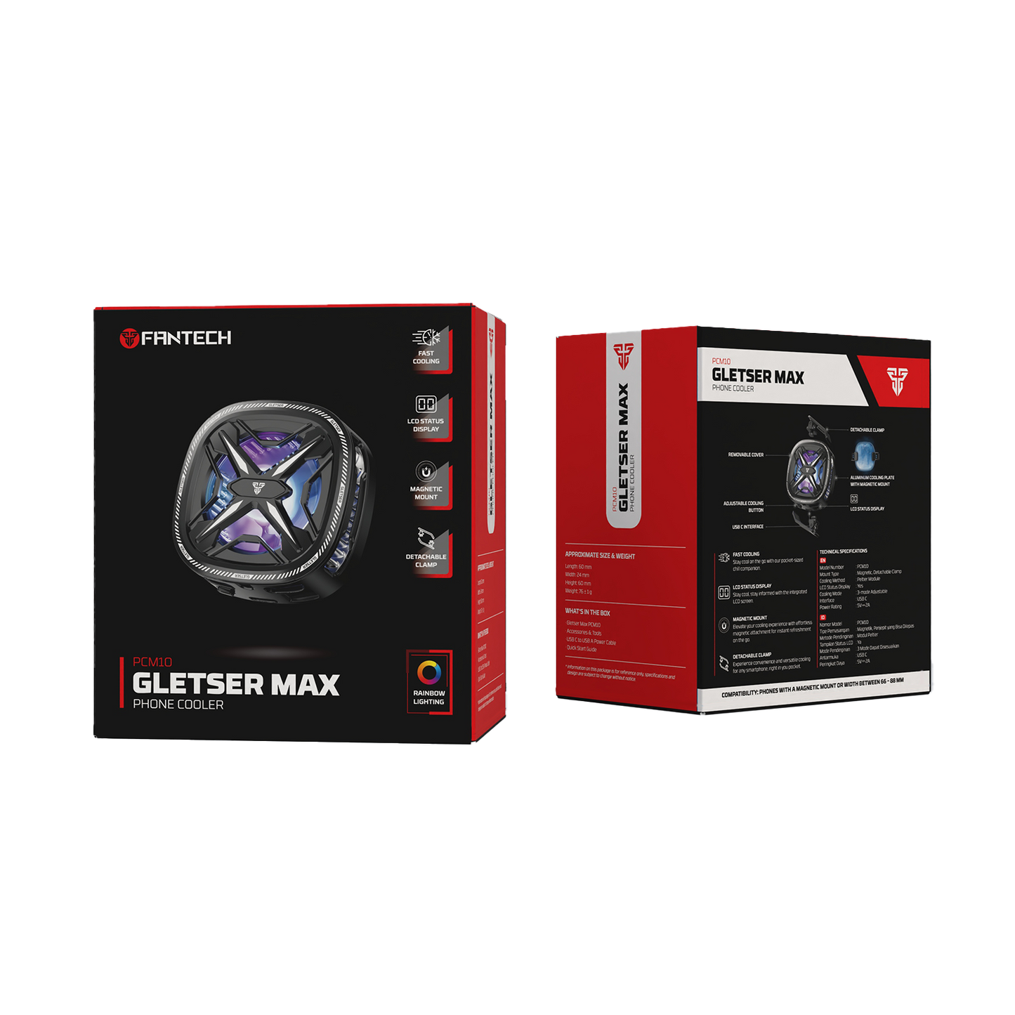 Fantech Phone Fan Cooler HP Gaming Magnetic GLETSER MAX PC10 PCM10 for Smartphone Iphone Android Kipas pendingin - Fantech Indonesia