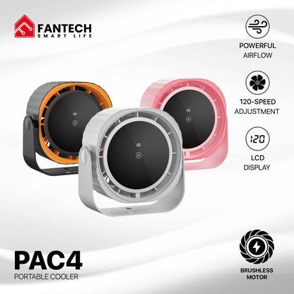 Fantech Kipas Portable Cooler PAC4 Multi Function with Touch Button LCD Display Brushless Motor 120 speed