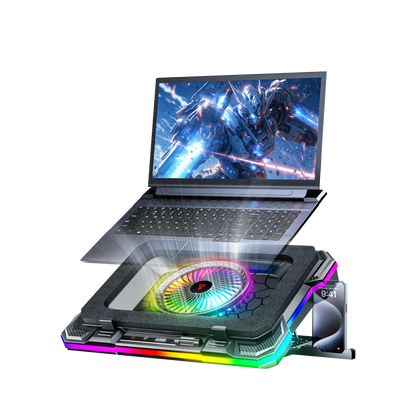 Fantech Cooling Pad RGB NC22 Notebook Cooler with Phone Holder Adjustable Fan Speed up to 14kg 19 inch laptop gaming - Fantech Indonesia
