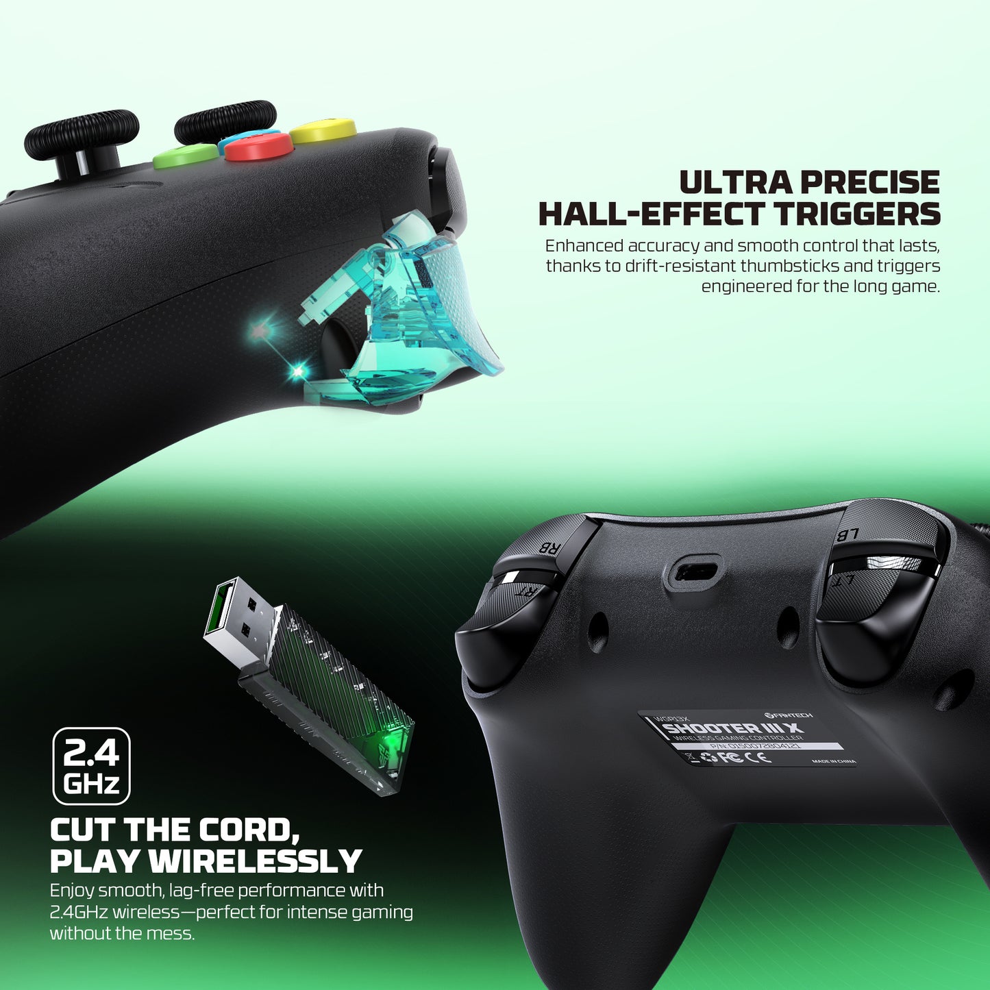 Fantech Shooter III X WGP13X Wireless Gamepad Hall Effect PC Xbox PS3