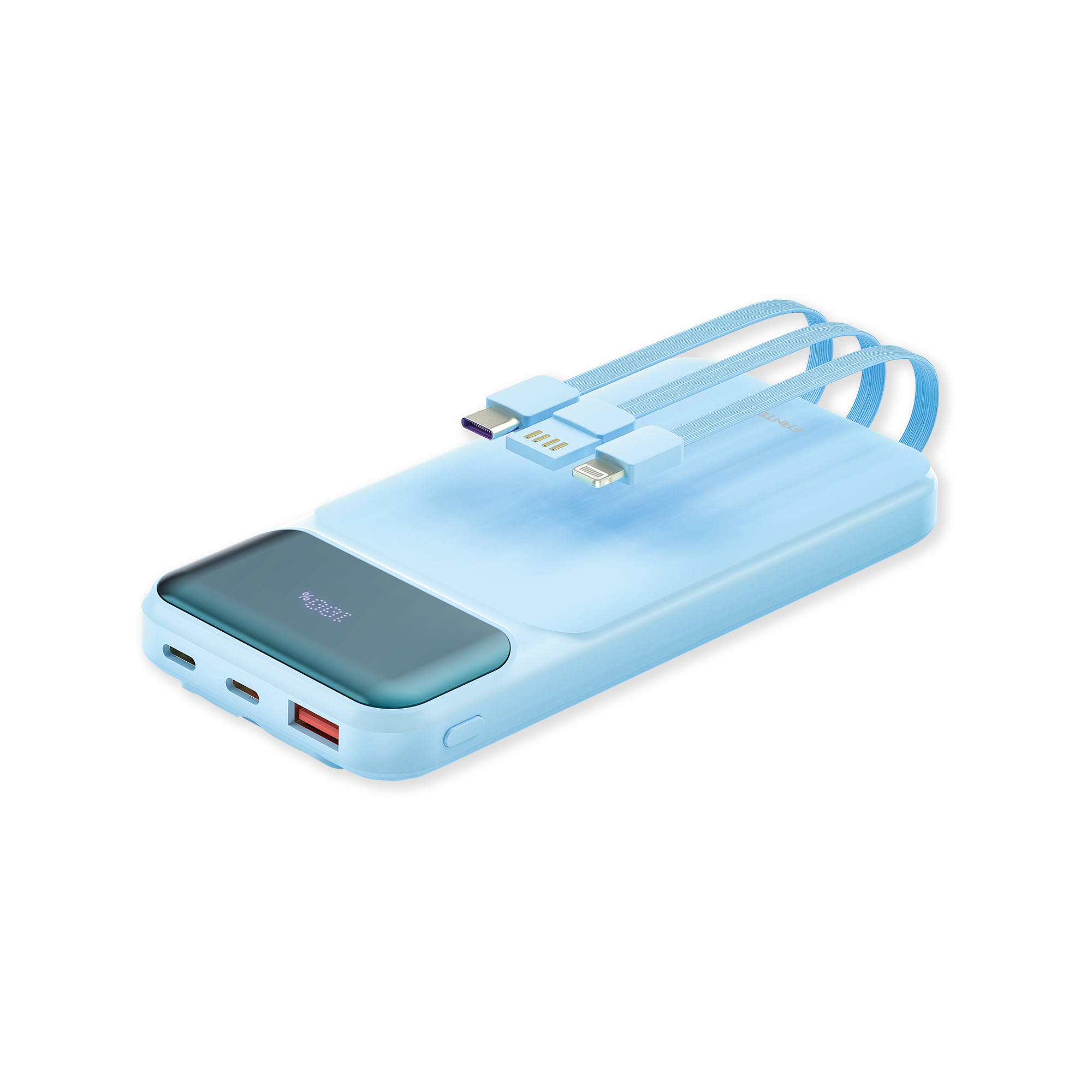 Fantech Powerbank Pesawat 22.5W 10000 mAh Fast Charging Mini LCD with Kabel Data Type C USB Lightning - PowerPack T2 - Fantech Indonesia