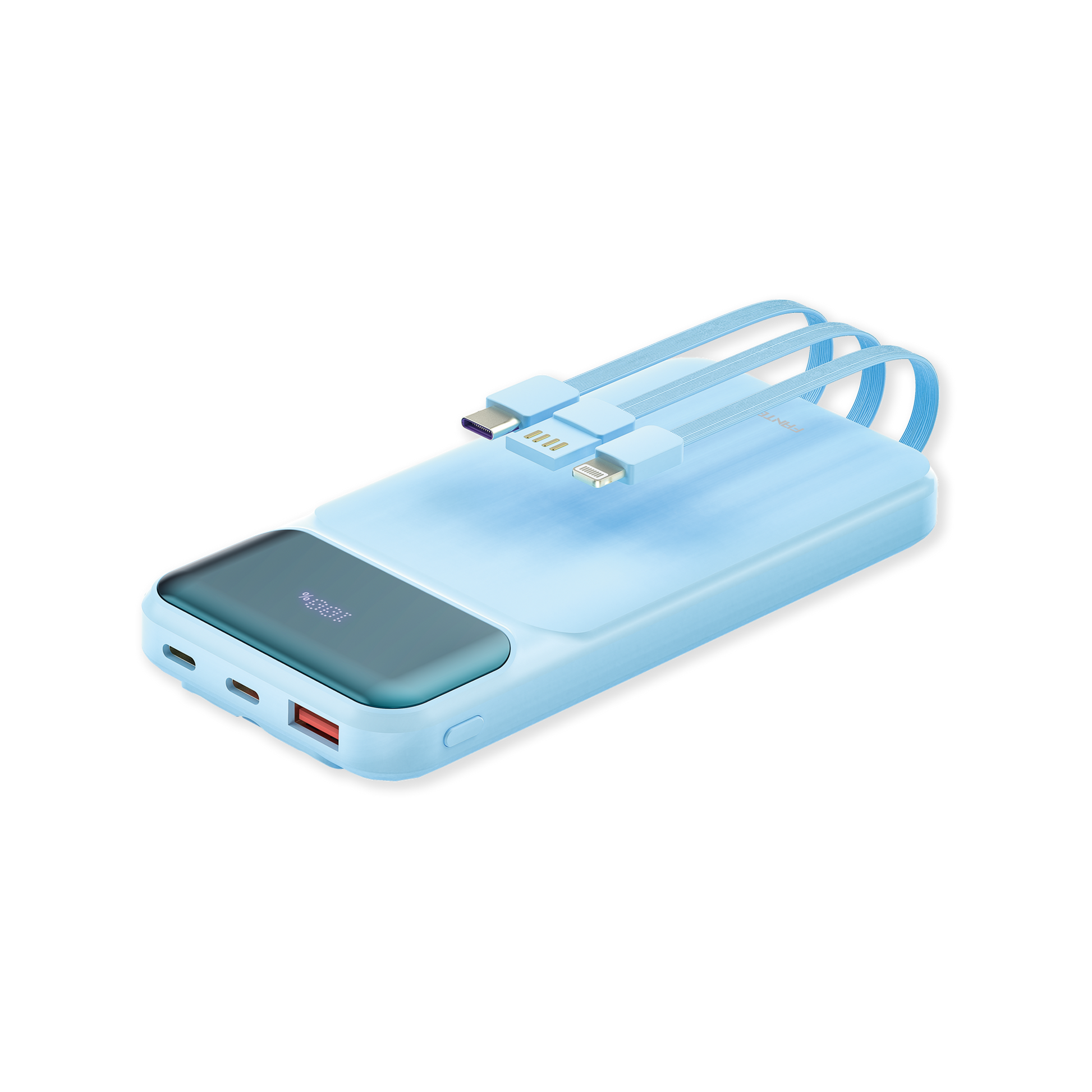 Fantech Powerbank Pesawat 22.5W 10000 mAh Fast Charging Mini LCD with Kabel Data Type C USB Lightning - PowerPack T2 - Fantech Indonesia