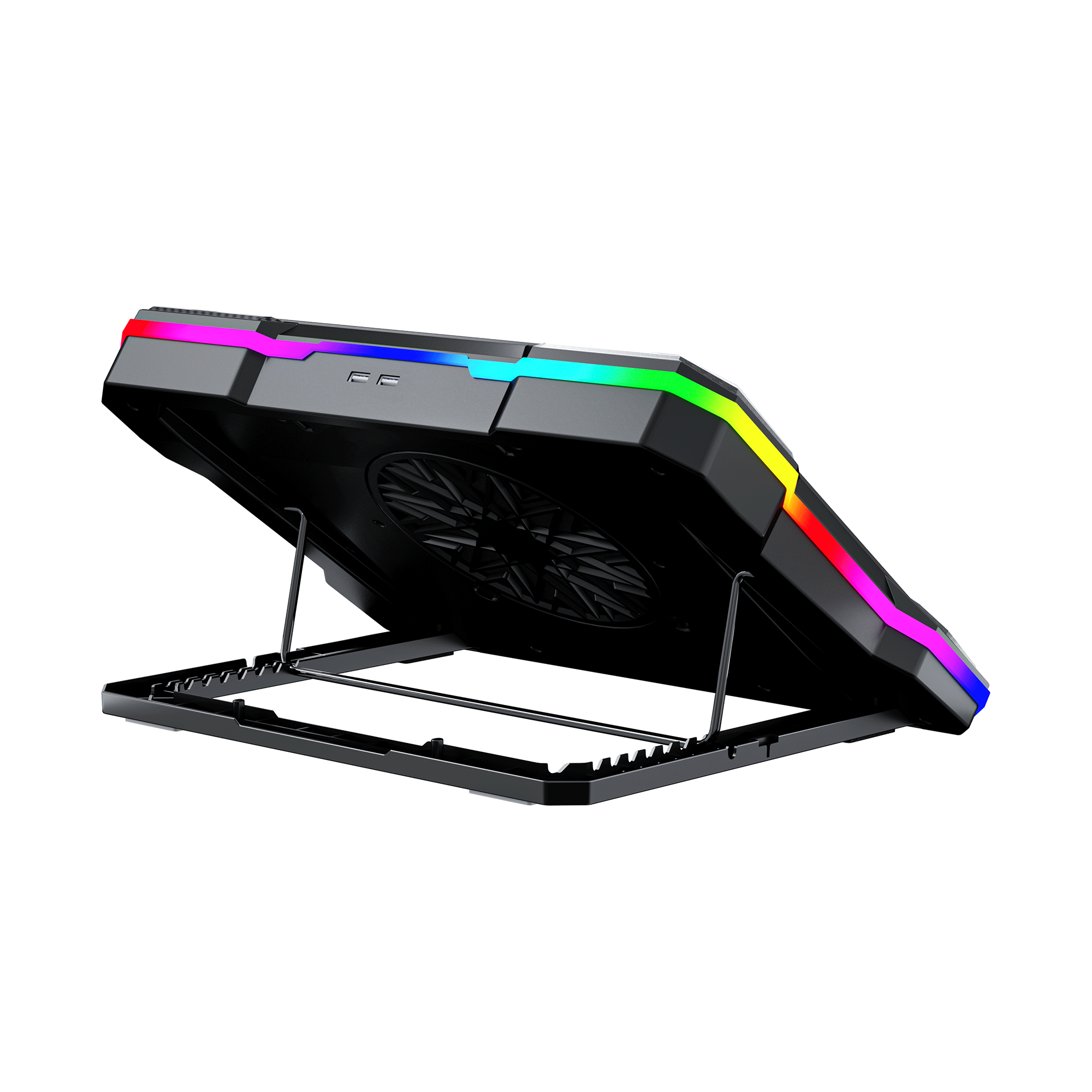 Fantech Cooling Pad RGB NC22 Notebook Cooler with Phone Holder Adjustable Fan Speed up to 14kg 19 inch laptop gaming