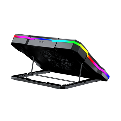 Fantech Cooling Pad RGB NC22 Notebook Cooler with Phone Holder Adjustable Fan Speed up to 14kg 19 inch laptop gaming - Fantech Indonesia