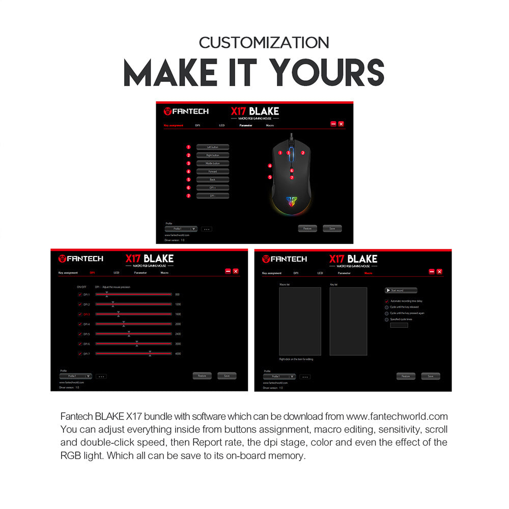 FANTECH BLAKE X17 GAMING MOUSE