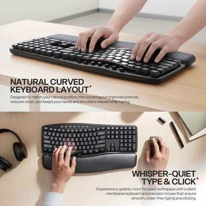 Fantech WKM71 Aera Wireless Ergonomic Keyboard and Mouse Combo