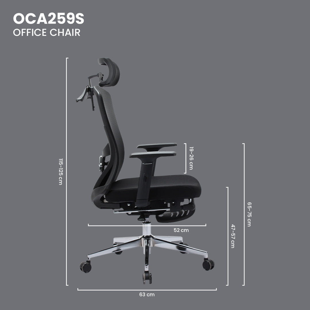 Fantech Kursi Kantor Kerja Jaring Premium Office Chair OCA259S