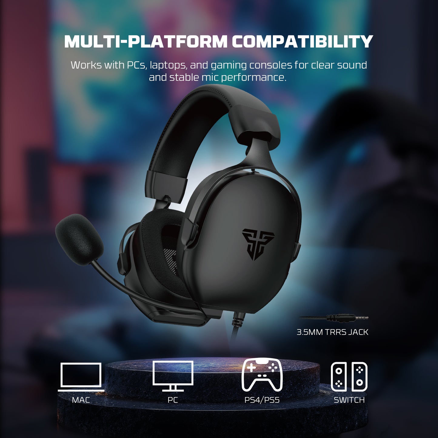 Fantech MH92 Carbon Headset Gaming Over-Ear Noise Cancelling - Multi-Platform PC PS4 PS5 Xbox