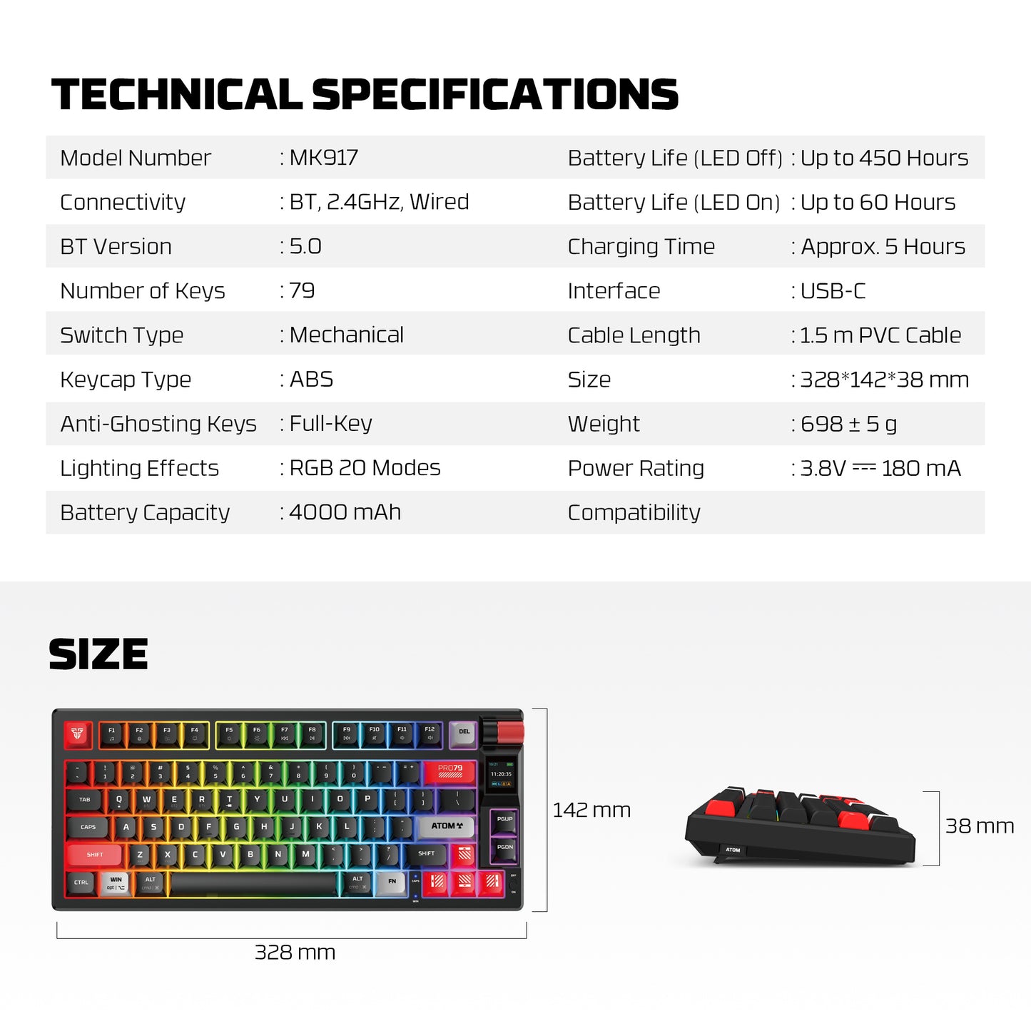 ATOM PRO Keyboard hot swappable