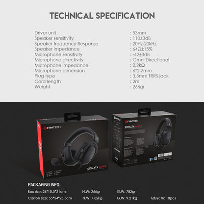 Fantech SONATA MH90 Headset Gaming Multiplatform FREE SPLITTER