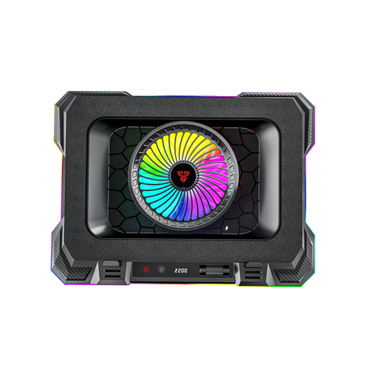 Fantech Cooling Pad RGB NC22 Notebook Cooler with Phone Holder Adjustable Fan Speed up to 14kg 19 inch laptop gaming - Fantech Indonesia