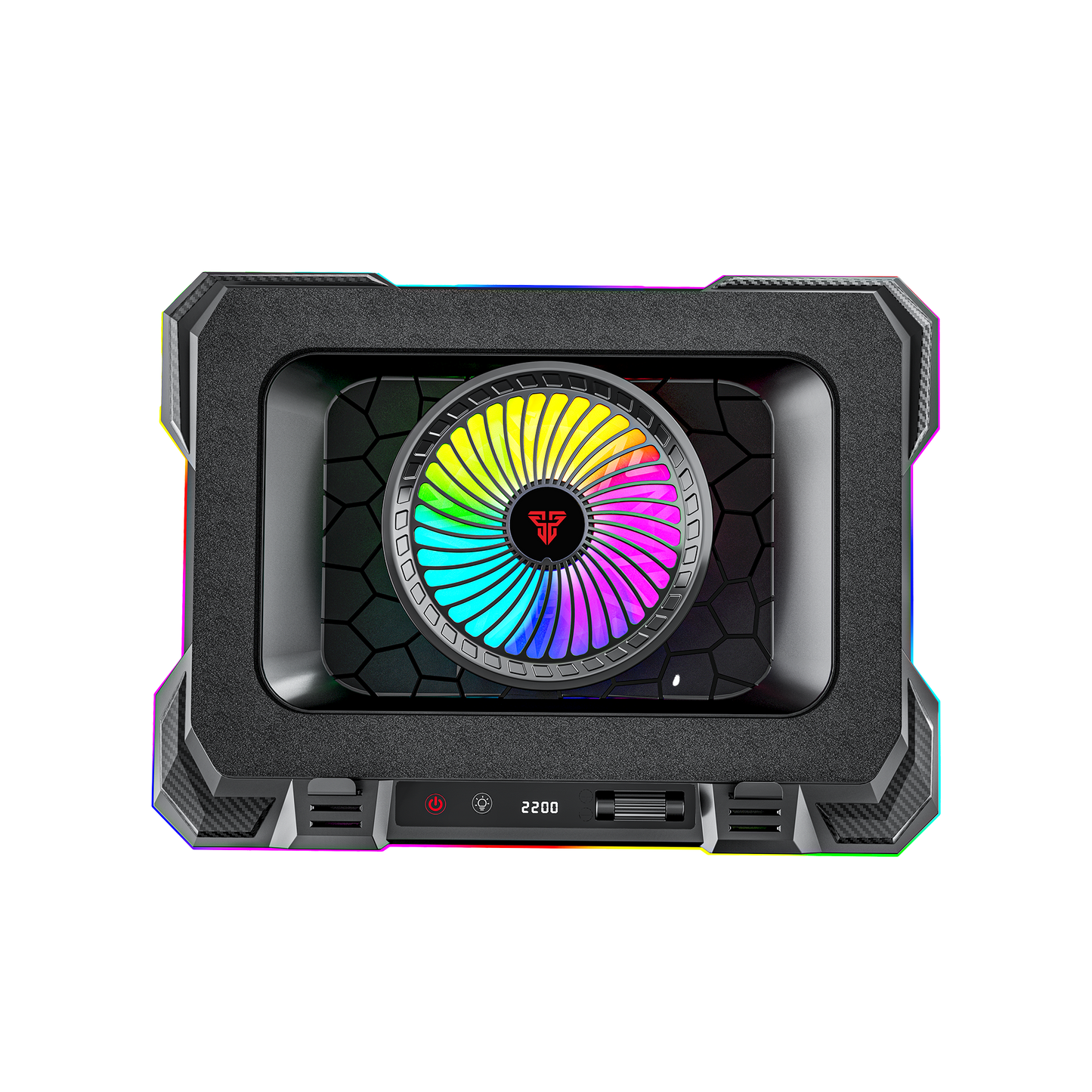 Fantech Cooling Pad RGB NC22 Notebook Cooler with Phone Holder Adjustable Fan Speed up to 14kg 19 inch laptop gaming - Fantech Indonesia