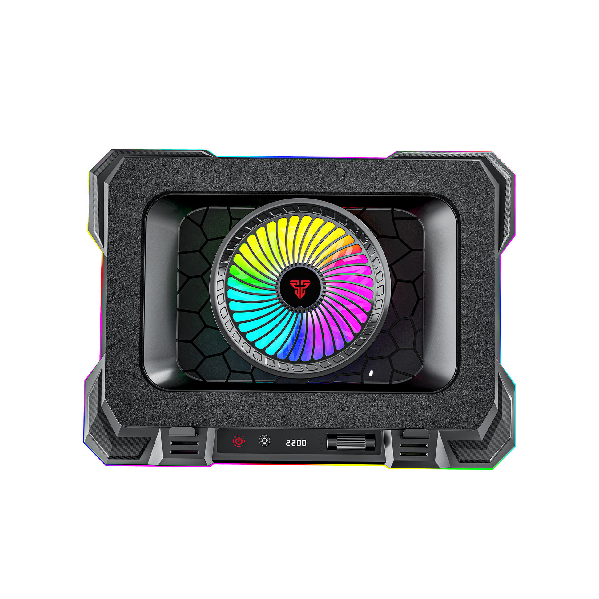 Fantech Cooling Pad RGB NC22 Notebook Cooler with Phone Holder Adjustable Fan Speed up to 14kg 19 inch laptop gaming - Fantech Indonesia