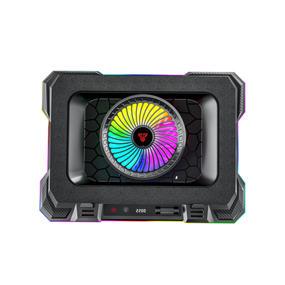 Fantech Cooling Pad RGB NC22 Notebook Cooler with Phone Holder Adjustable Fan Speed up to 14kg 19 inch laptop gaming - Fantech Indonesia