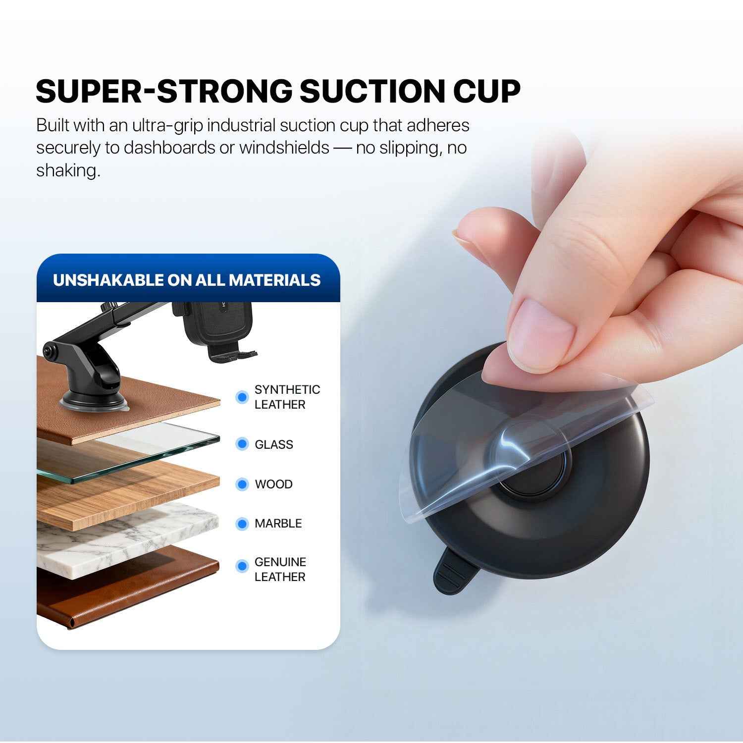 Fantech Car Phone Holder FCH01 Dudukan Hp Di Dashboard dan Kaca Mobil dengan Rotasi 360° Compatibility for All Smartphones Compatibility 60-88mm Smartphone