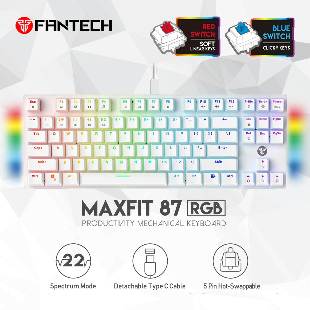 Fantech MAXFIT87 MK856 Keyboard Gaming TKL Mechanical