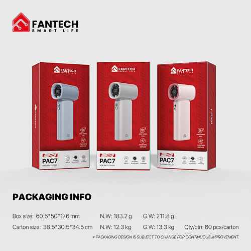 Fantech Life Kipas Angin Portable PAC7 Kipas Mini Turbo 17000 RPM
