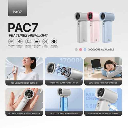 Fantech Life Kipas Angin Portable PAC7 Kipas Mini Turbo 17000 RPM