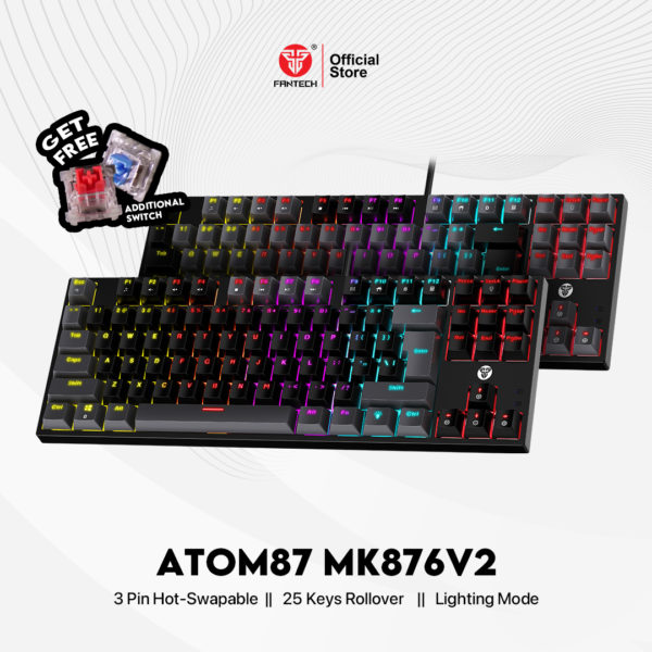 Fantech Atom Mk876 Rgb Gaming Mechanical Keyboard Tkl