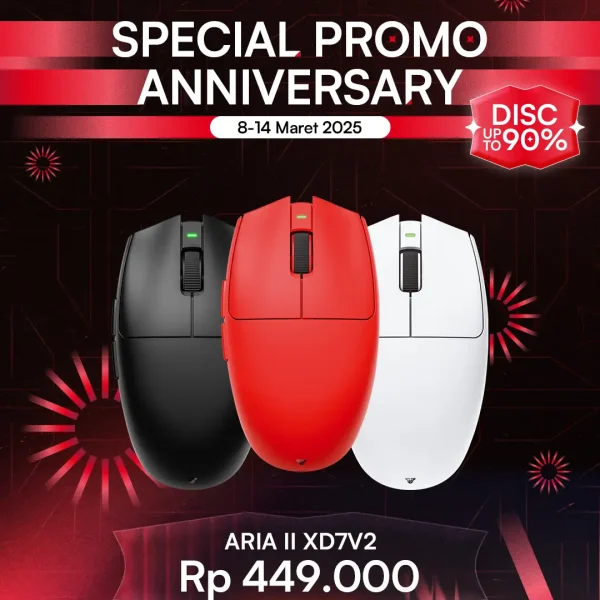 Gaming Mouse Wireless XD7V2 - Gabungan Anniversary 16th