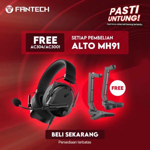 Fantech Alto Mh91 Multiplatform Headset Gaming Mobile Free Splitter + Headset Stand
