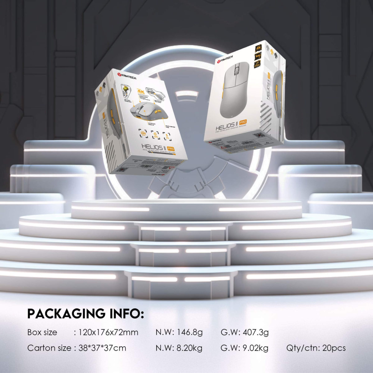 Mouse Gaming 4K, Helios Ii Pro Xd3V3