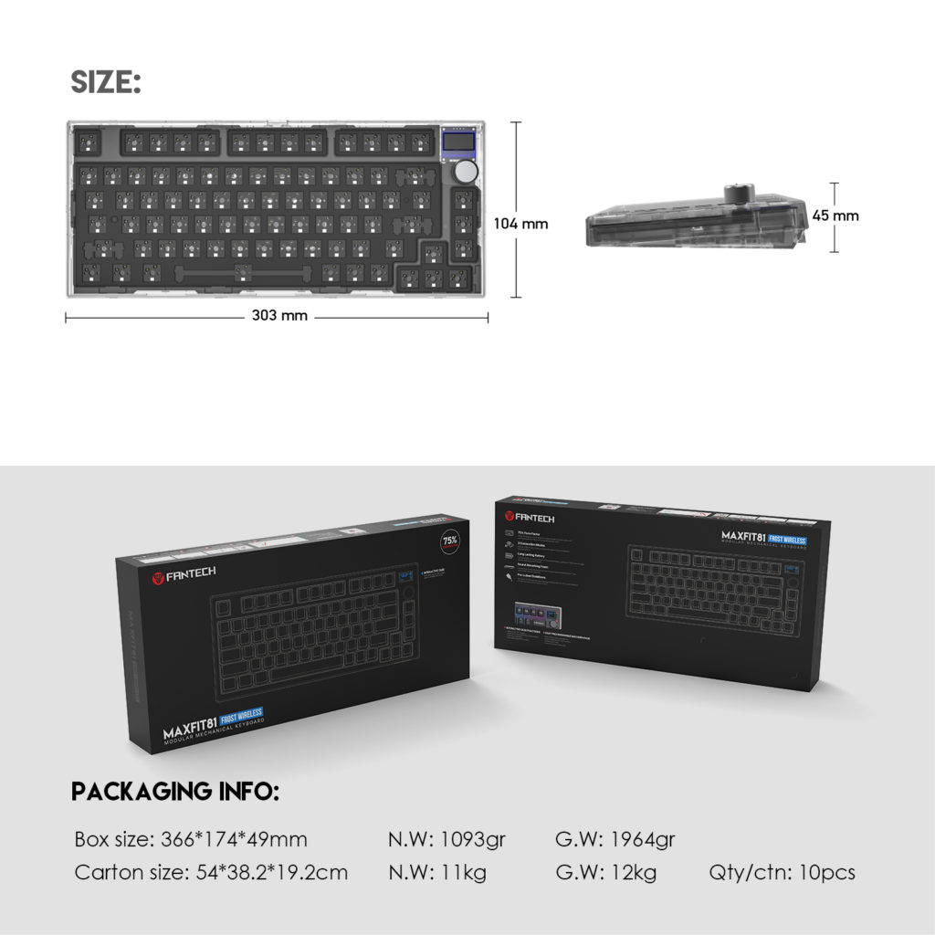 Barebone Keyboard Gaming Mechanical Maxfit81 Fantech Officialwireless 75