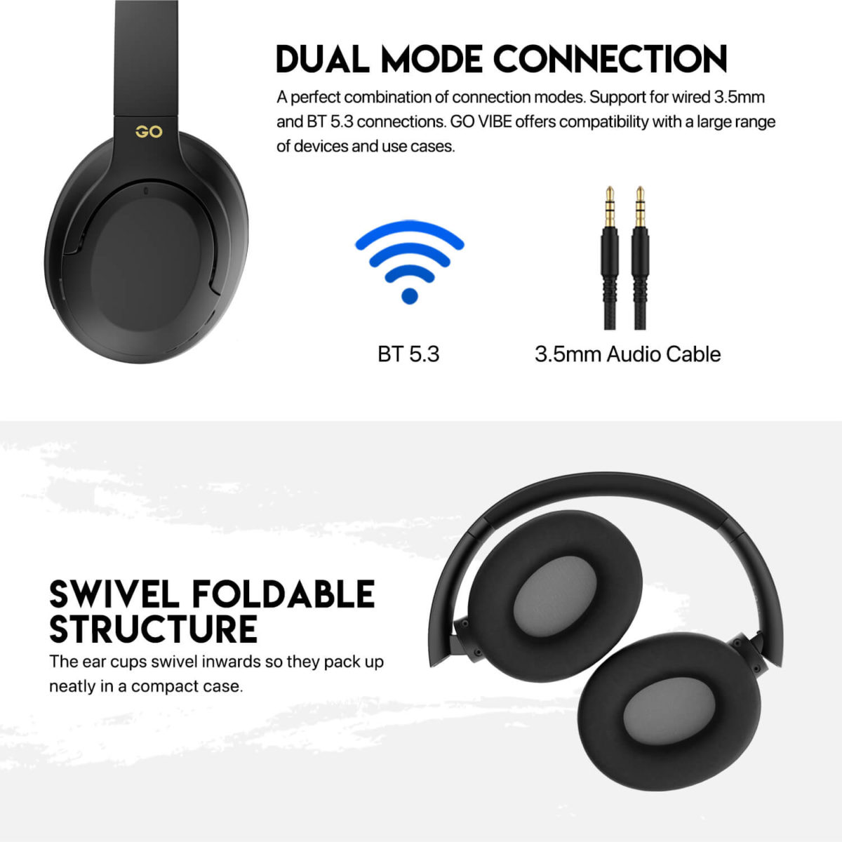 Headphone Bluetooth Dual Mode Go Vibe Wh05