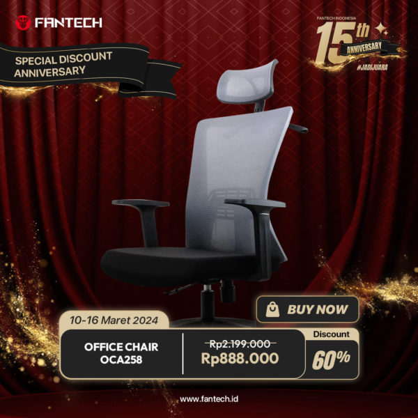 Fantech Kursi Kerja Kantor Oca258 Premium Office Chair - 15Anniversary