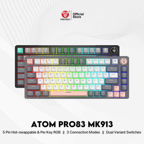 Fantech Atom Pro Series Wireless Keyboard Mechanical Gaming Hotswap 5 Pin Atom Pro 63 83 96