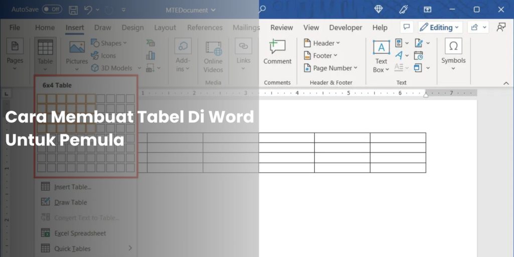 Cara Membuat Tabel Di Word