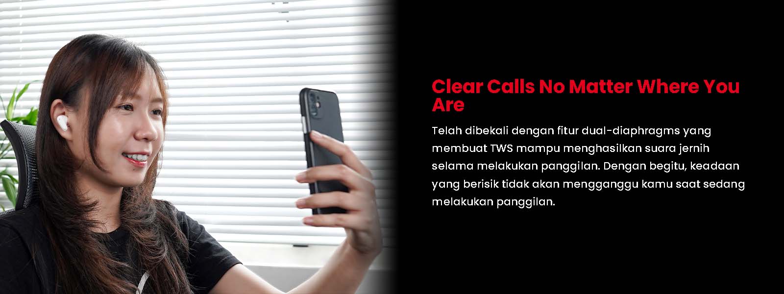 Earphone Tw13 Wave 13 Clear Call No Matter Where You Are