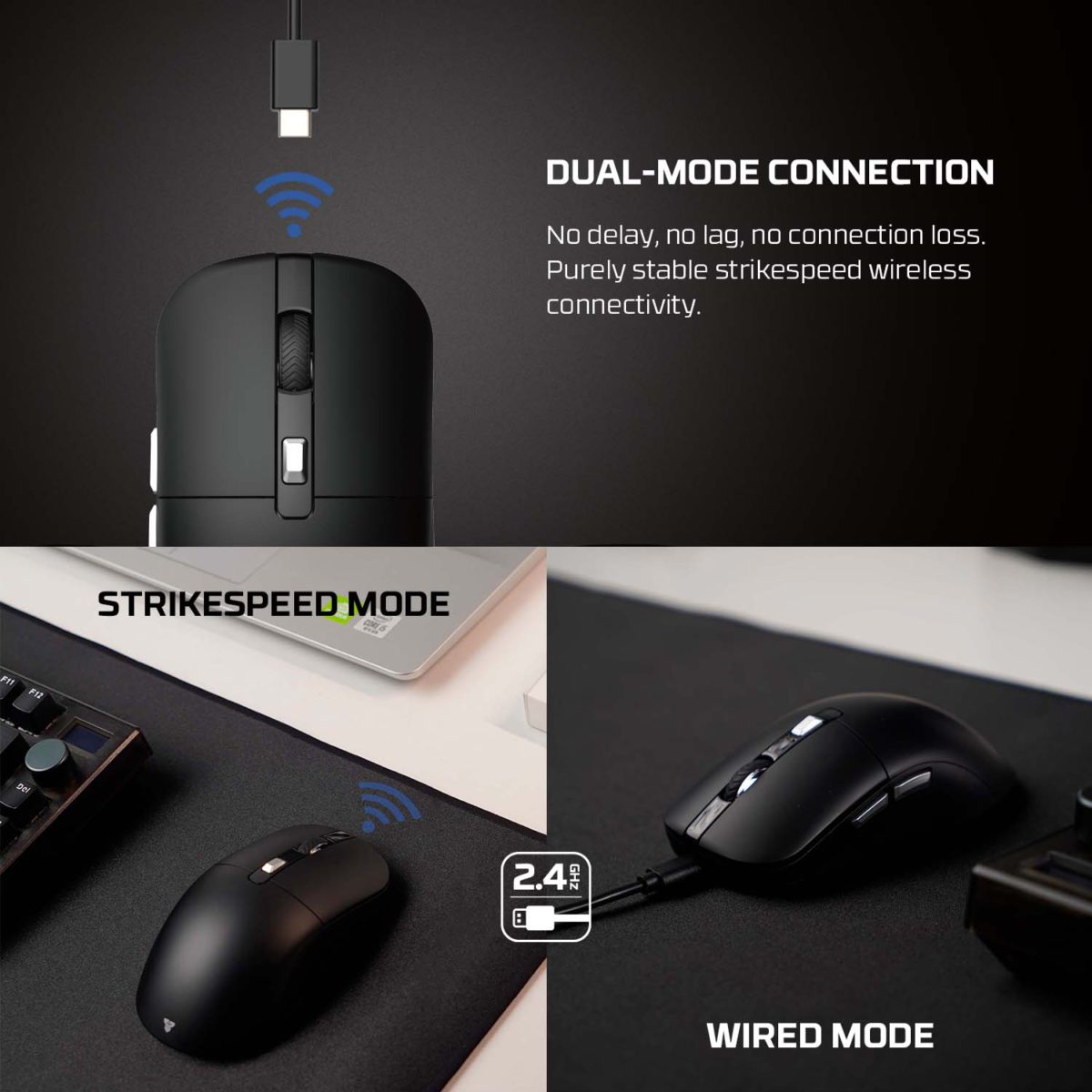 Kanata Wireless Mouse Gaming Wireless Wg9 Dual Mode Connection