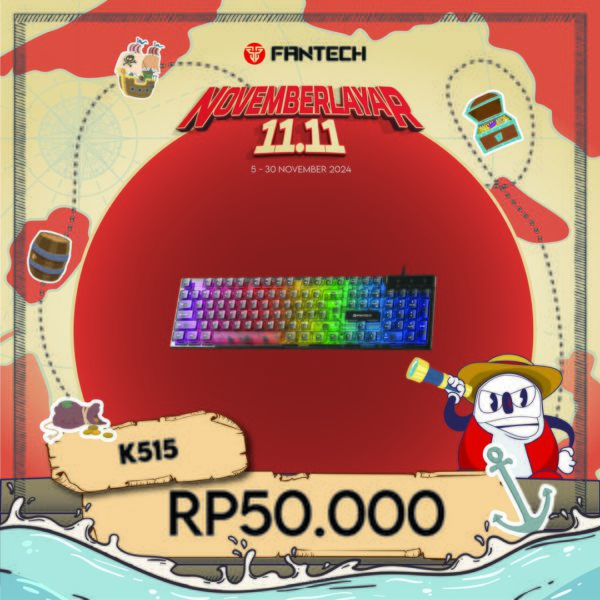 Promo Novemberlayar 11.11 Keyboard Gaming Membrane SHIKARI K515