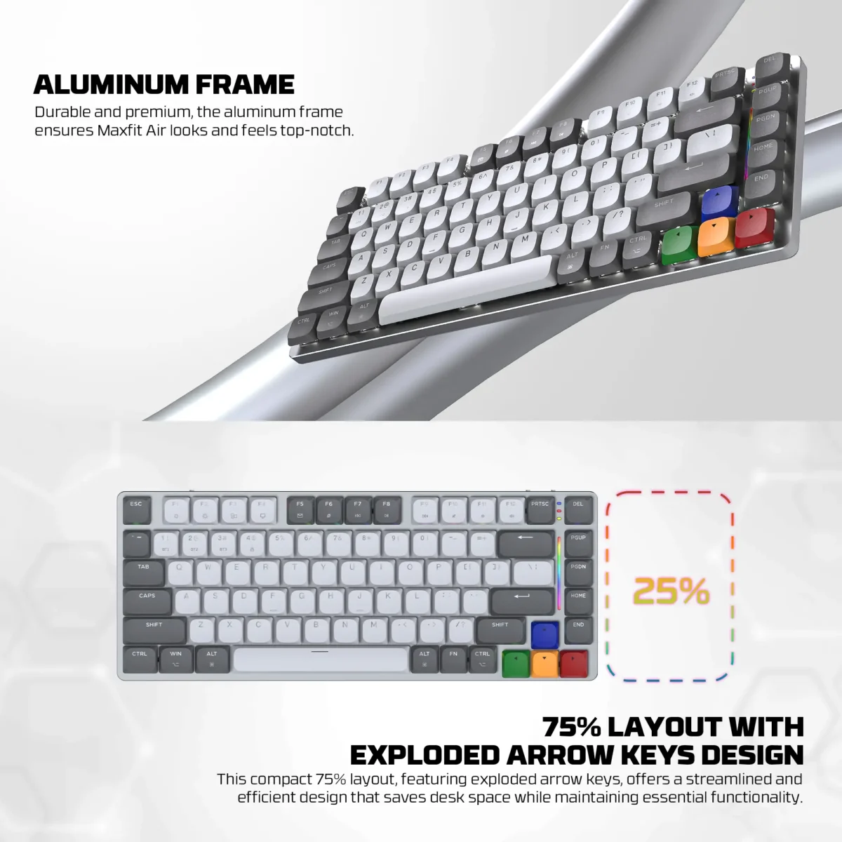 Fantech Keyboard Gaming Low Porfile Super Maxfit Air Alumunium Frame