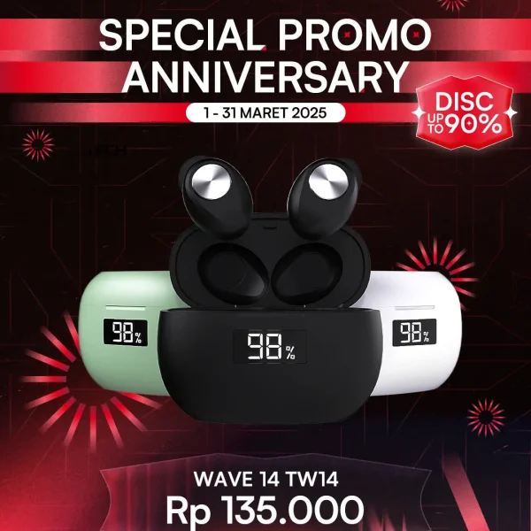 Earphone Bluetooth 5.3 WAVE14 - Promo Anniversary 16th